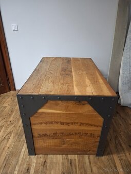 Stůl kovový s dubovou deskou – 120x80 cm - 2