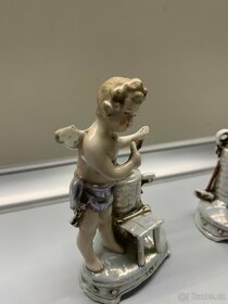 Míšeňské sošky dvou Andílků 19.století ,porcelán - 2