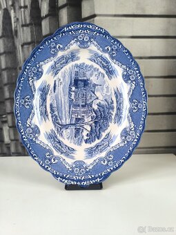 Starožitný oválný servírovací talíř - anglický porcelán - 2