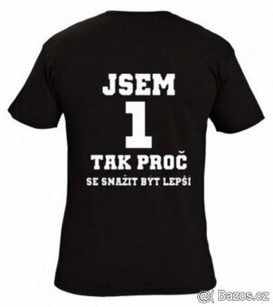 Nové bavlněné černé tričko s nápisem, vel. L - 2