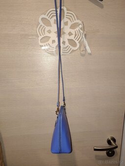 NOVÁ Kožená crossbody kabelka blankytně modrá barva - 2