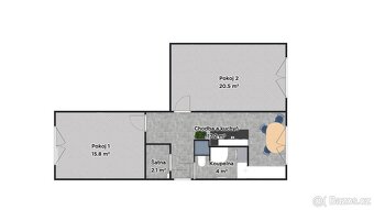 Pronajem 2+1, 60m2, Liberec Ruprechtice, Hokejka - 2