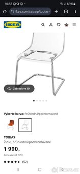 IKEA Židle Tobias - průhledná/pochromovaná - 2