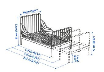Dětska rostuci postel IKEA+rošt+matrac INNERLIG - 2