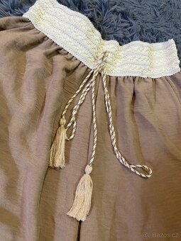 Dámské kalhoty béžové volné - 2