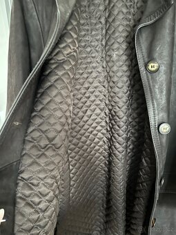 Dámský hnědý kožený kabát Retro - 2