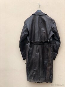 Kožený-hnědý vojenský kabát - 2