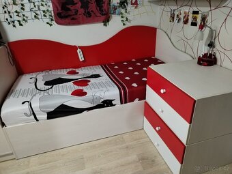Postel 2m x 90cm skříňka prádelník matrace komoda - 2