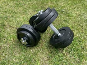 Jednoruční činky 2x27,5 Kg průměr 30 mm i 25mm,Český výrobek - 2