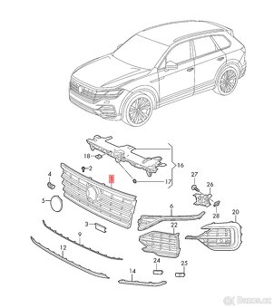 VW Touareg III Touareg 3 RLine maska chladic cierna 760 - 2