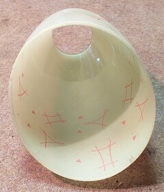 Skleněné stínidlo retro lustru - 60. léta 20. století - 2