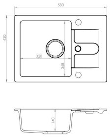 GRANITOVÝ DŘEZ ALVEUS HERO 30 + BATERIE + DÁVKOVAČ SAPONÁTU - 2