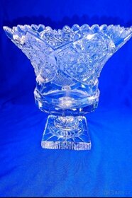 Velká broušená mísa na ovoce, český křišťál - 2