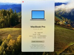 MacBook Pro M1 13” 2020 /8GB RAM/Apple M1/256GB SSD/ Záruka - 2