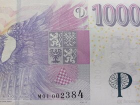 Bankovka 1000Kč s přítiskem M01 - 2