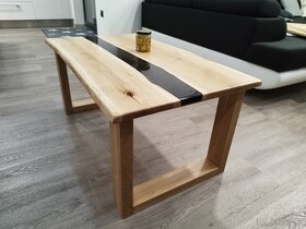 Epoxidový, dubový konferenční stolek - 2