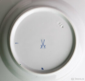 Míšeň porcelánový dezertní talíř - motiv cibulák - 2