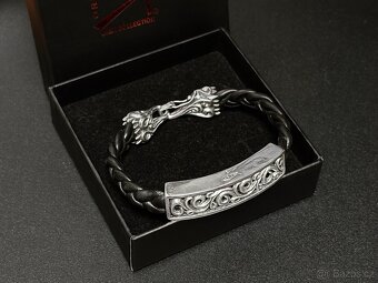 Náramek - Orus Bijoux Men Collection - Stříbro/Kůže - 2