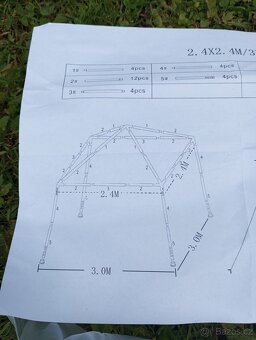 Zahradní altán s moskytiérou 3x3 m/2,4x2,4 m Zelený - 2