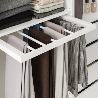 IKEA KOMPLEMENT Výsuvný věšák na kalhoty, bílá, 75x58 cm - 2