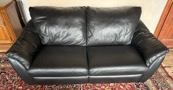 Černá kožená sedačka,5843 - 2