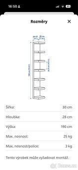 Nástěnný policový díl LACK Ikea, bílá - 2