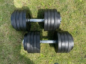 Jednoruční činky 2x47,5 Kg průměr 30 mm i 25mm,Český výrobek - 2
