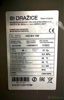 Bojler elektricky Dražice 98 litru - 2