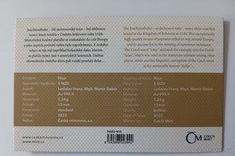 Zlatá 1/25 Oz investiční mince Tolar 2022 standard číslovaná - 2