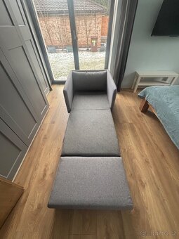 Rozkládací křeslo NORODDEN světle šedá - 2