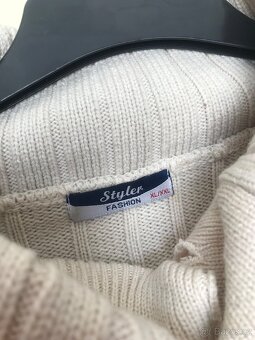 Teplý svetr na knoflíky - béžový XL/XXL - 2
