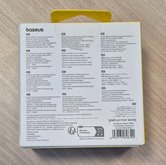 NOVÁ Bezdrtátová sluchátka Baseus Bowie WM01 bílá - 2