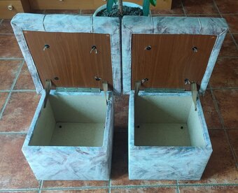 Dva kvalitní taburety otevírací s úložným prostorem. Bezvadn - 2