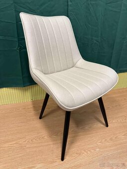 Moderní čalouněné židle – sada 4 ks, béžová barva - 2