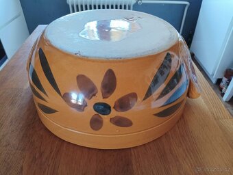 VELKÁ RUČNĚ MALOVANÁ KAMENINOVÁ ZADĚLÁVACÍ MÍSA FRANCIE - 2