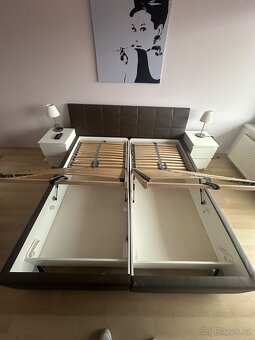 Manželská postel 180x200 s úložným prostorem + rošty + matra - 2