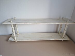 Police ze dřeva, retro, stylová, patinovaná - 2