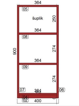 Skříňka se šuplíkem a poličkami, černá - 2