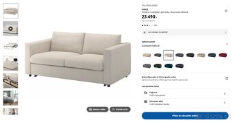 Prodám rozkládací pohovku IKEA VIMLE, 2místná - 2