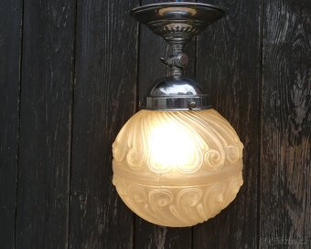 Starožitný secesní lustr, stropnice, lampa - 2