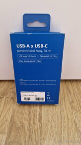 Kabel O2 USB-A / USB-C 30cm - černá - 2