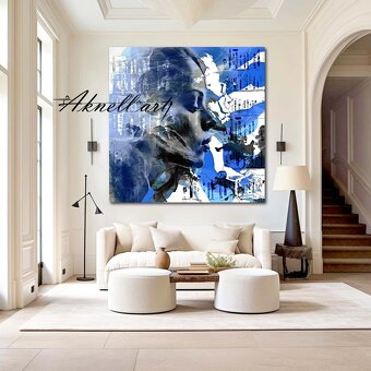 Abstraktní originální obraz - 80 x 80 cm -Plynutí - 2