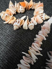 náramek, řetízek - mušle, řetízek - srdce - achát - 2