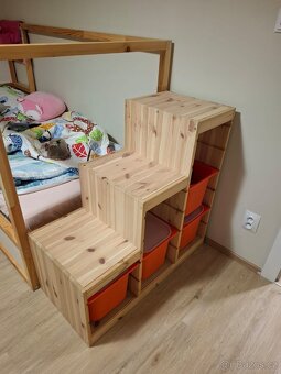 Oboustranná/vyvýšená dětská postel IKEA KURA vč. matrace - 2