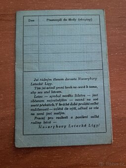 Masarykova letecká liga legitimace - 2