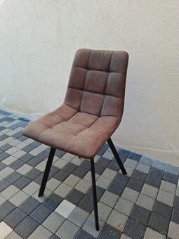 Idea Bergen 4x židle - hnědé mikrovlákno + stůl zdarma - 2