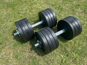 Jednoruční činky 2x42,5 Kg průměr 30 mm i 25mm,České kotouče - 2