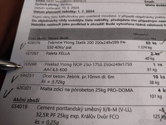 Překlad YTONG NOP 250-1750 250x249x1750 - 2