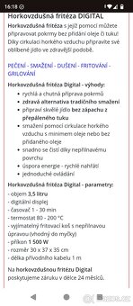 Horkovzdušná fritéza De Gusto - 2