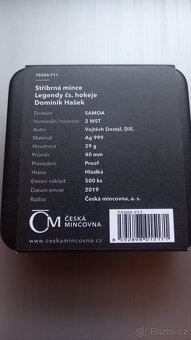Stříbrná mince Dominik Hašek 1 Oz, proof - 2